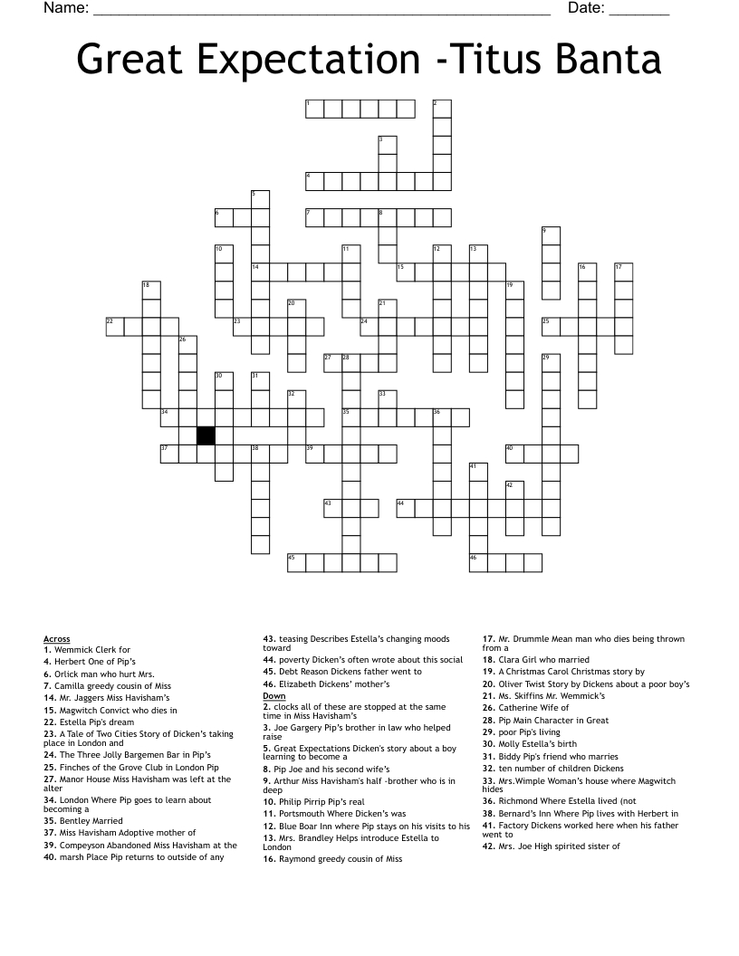 great expectation titus banta crossword wordmint intended for a christmas story best lines crossword answers Great Expectation -Titus Banta Crossword - Wordmint intended for A Christmas Story Best Lines Crossword Answers