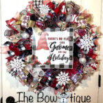 Handmade Christmas Gnome For The Holidays Ribbon Door Wreath 26 Regarding Christmas Wreath Material Daily Crossword