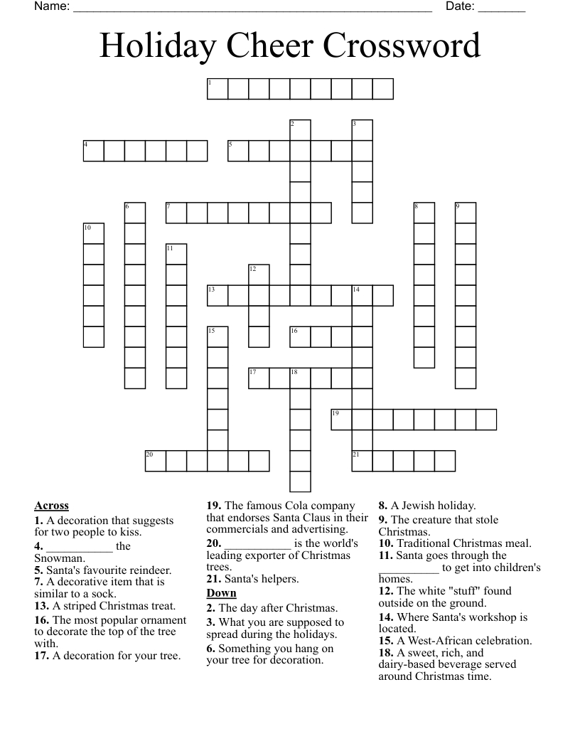 holiday cheer crossword wordmint inside classic christmas treat crossword clue Holiday Cheer Crossword - Wordmint inside Classic Christmas Treat Crossword Clue