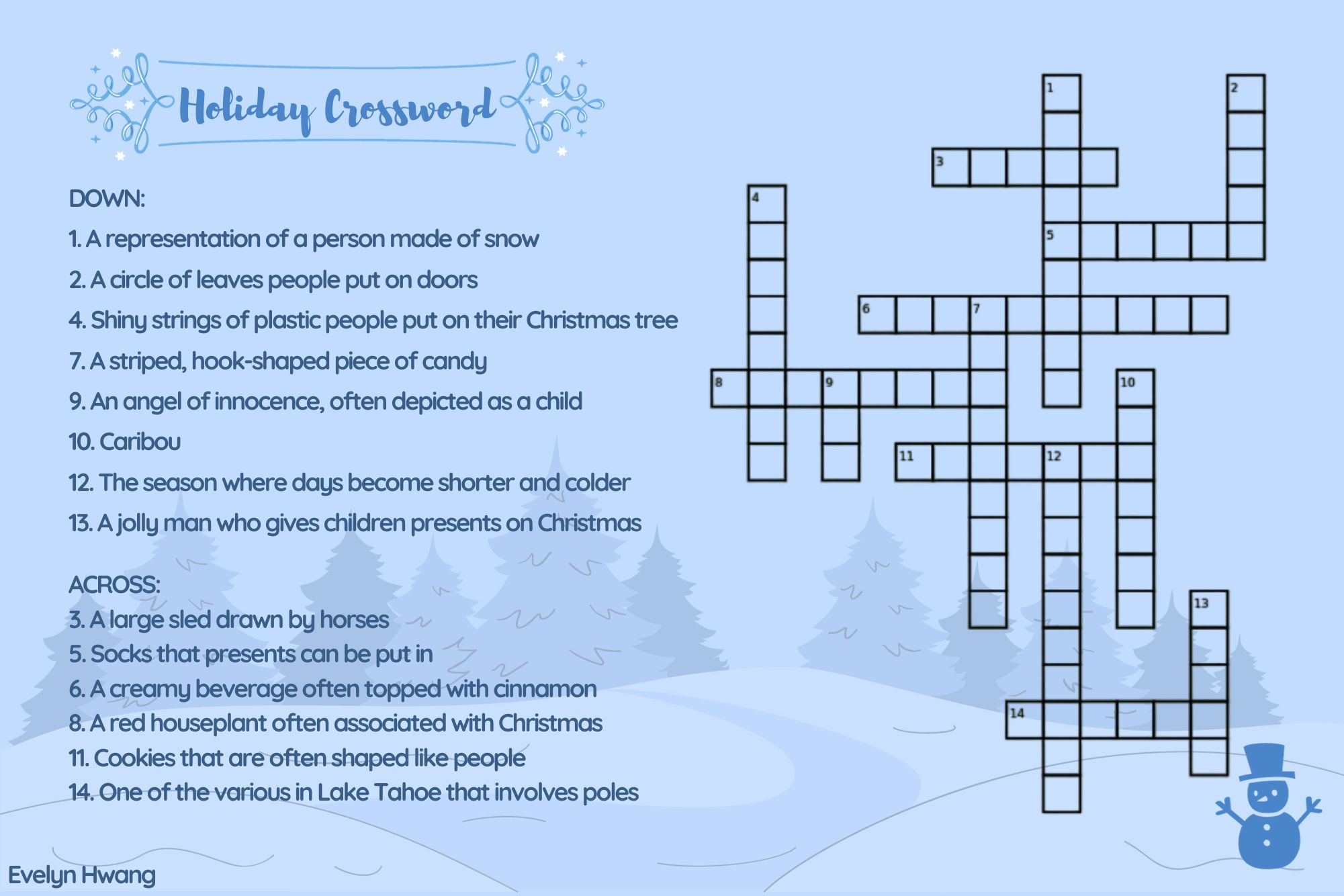 holiday crossword puzzle sword shield regarding what people put on their christmas tree crossword Holiday Crossword Puzzle – Sword & Shield regarding What People Put on Their Christmas Tree Crossword