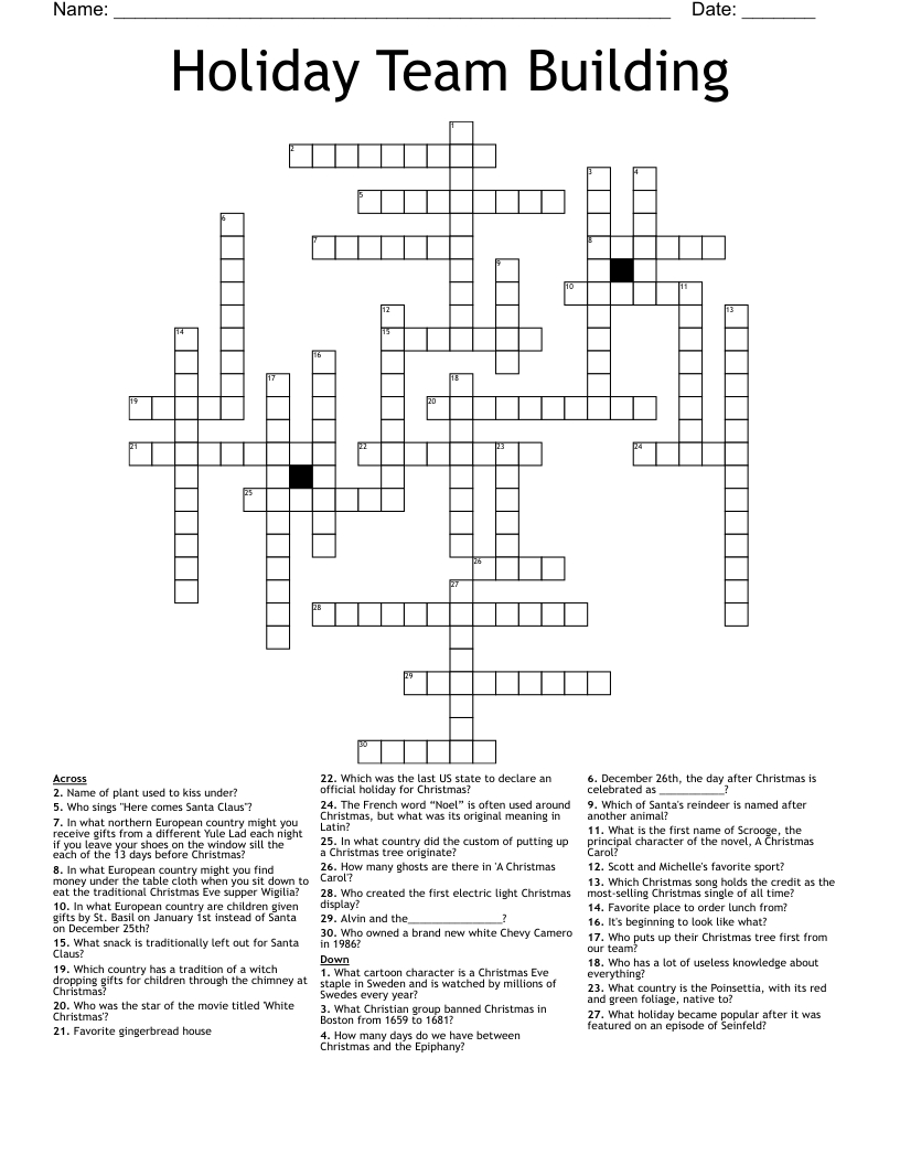 holiday team building crossword wordmint with regard to twelve days of christmas group crossword clue Holiday Team Building Crossword - Wordmint with regard to Twelve Days of Christmas Group Crossword Clue