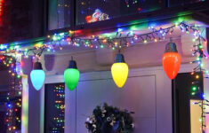 Indoor & Outdoor Set Of 4 Battery Powered Large Cone Bauble Bulb inside Bulbs in Many Christmas Lights Crossword