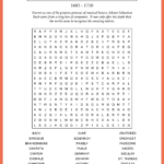 Johann Sebastian Bach Word Search Pertaining To Bach'S Christmas Crossword