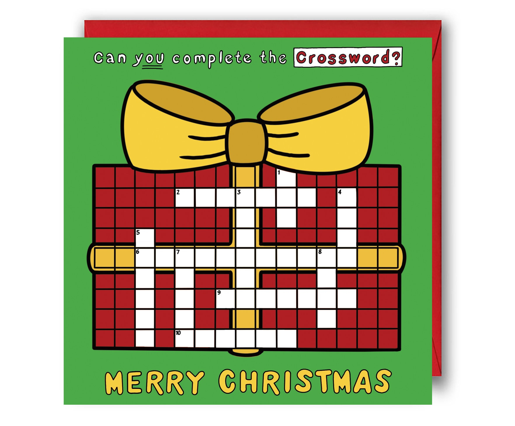 Kids Christmas Card, Christmas Crossword Puzzle Card. Christmas for Noel Christmas Figure Crossword Clue
