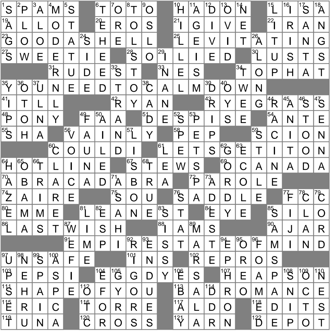 La Times Crossword 22 Jan 23, Sunday - Laxcrossword intended for Instrument Heard In Many Christmas Hymns Crossword Clue