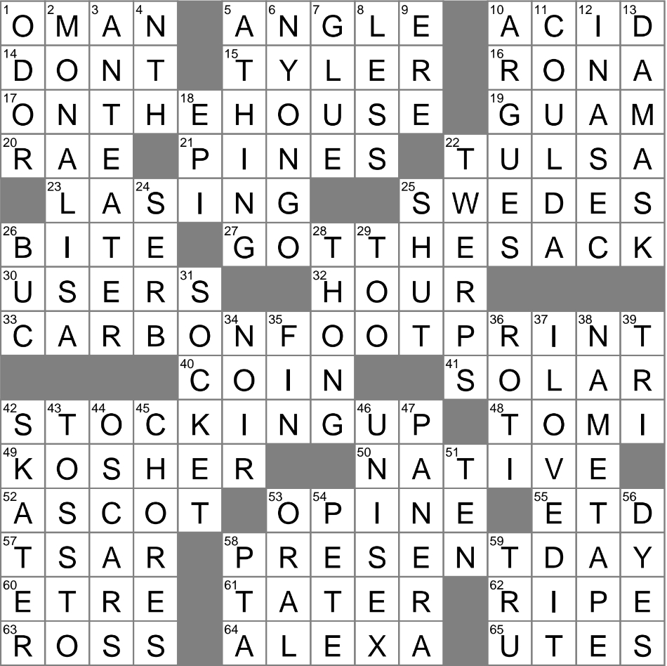 La Times Crossword 25 Dec 23, Monday - Laxcrossword with regard to A Visit From St Nicholas on Christmas Crossword Clue