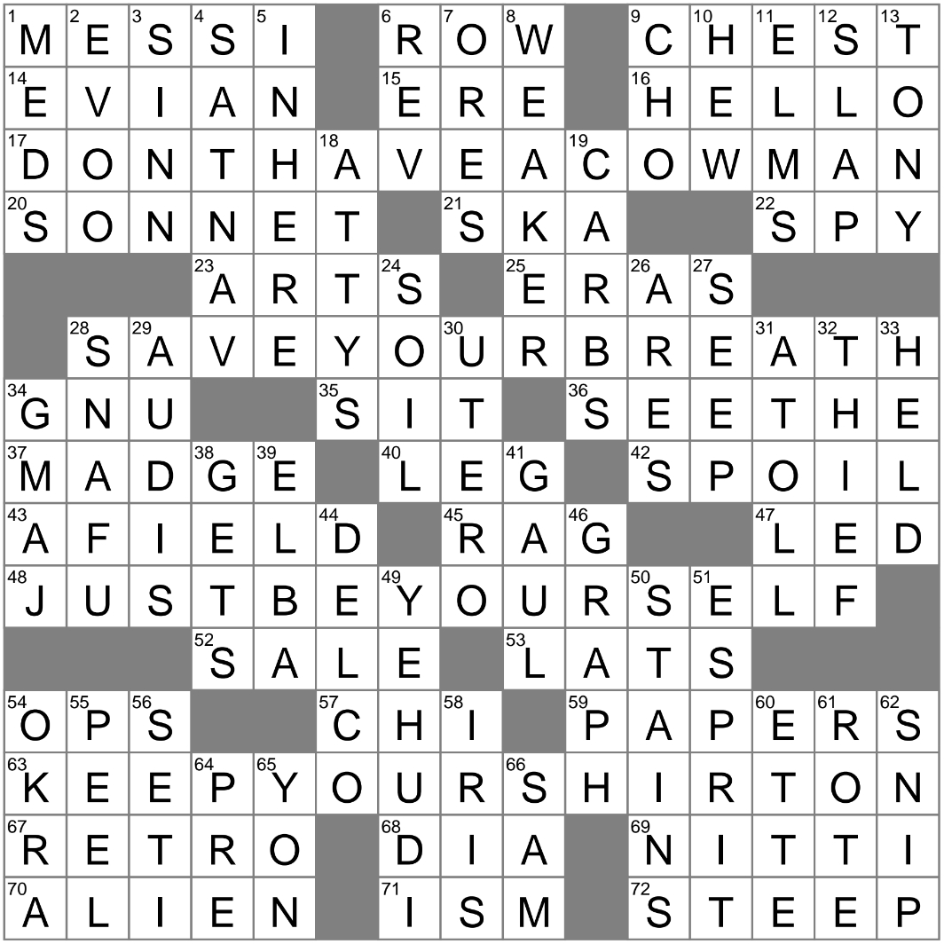 La Times Crossword 6 Sep 23, Wednesday - Laxcrossword regarding Cremona Christmas Crossword Clue