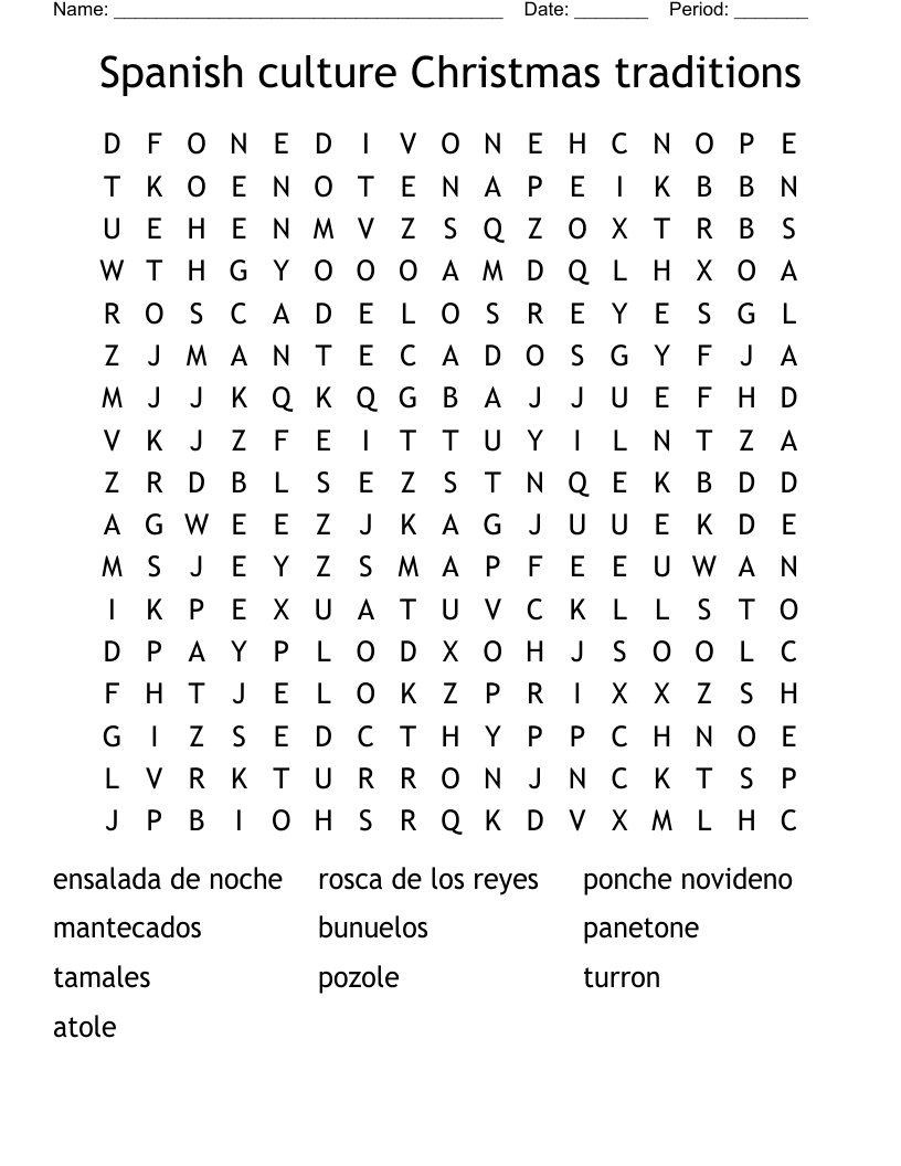 Las Posadas Word Search - Wordmint pertaining to Posadas Christmas Tradition Crossword