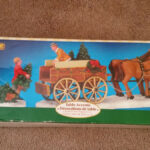 Lemax Village 43451 Table Accents Christmas Tree Wagon Set Of 2 Regarding Horse Drawn Carriages Delivering Christmas Trees Crossword