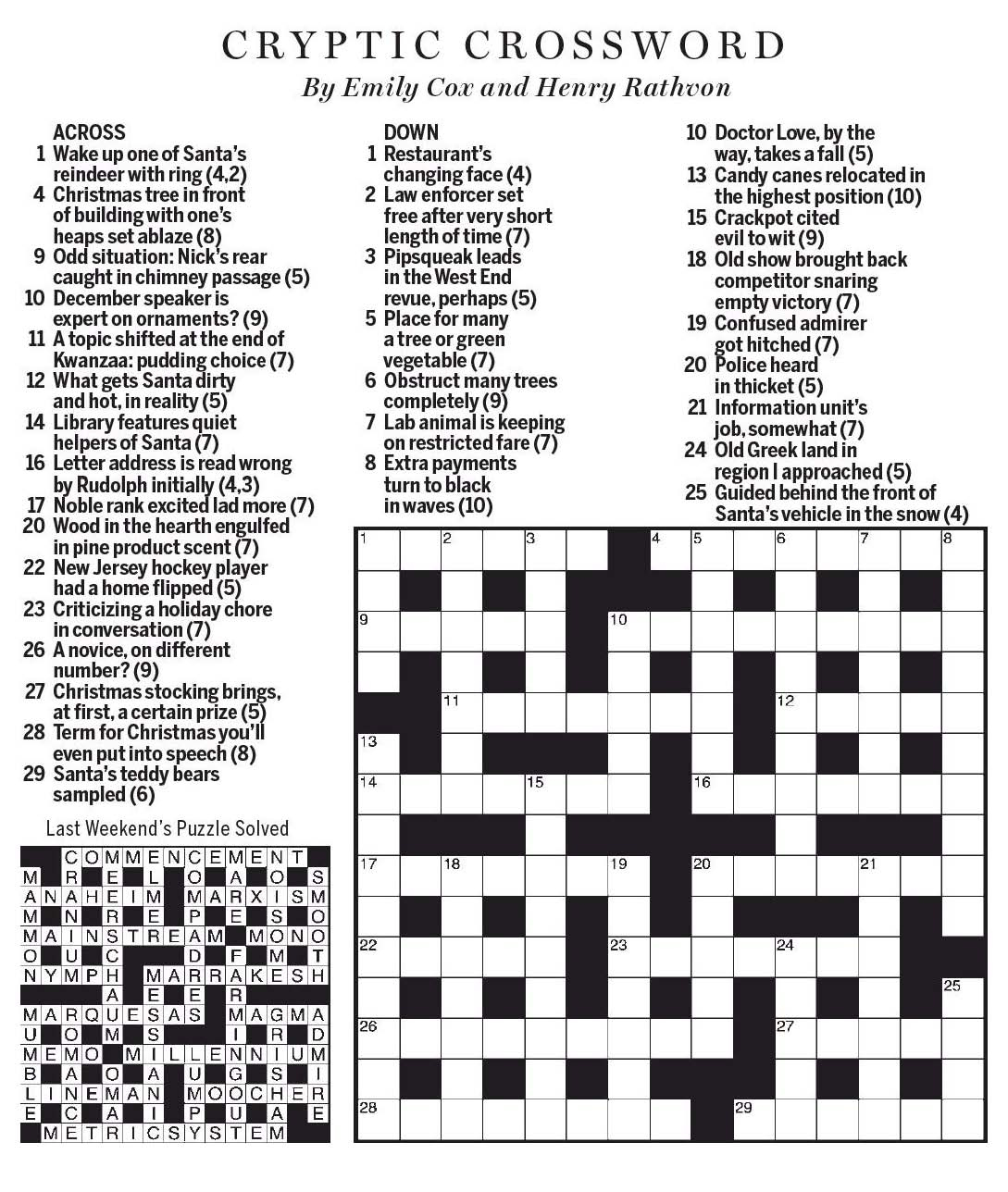 national post cryptic crossword forum saturday december 23 2017 within christmas contraction crossword clue National Post Cryptic Crossword Forum: Saturday, December 23, 2017 within Christmas Contraction Crossword Clue