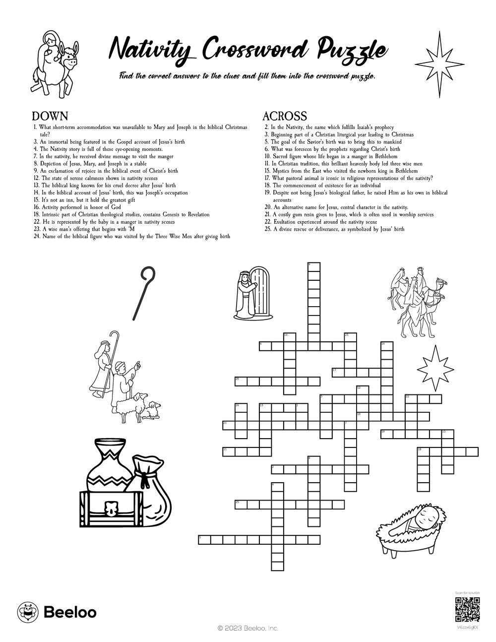 nativity crossword puzzle beeloo printable crafts and activities intended for christmas nativity crossword puzzle Nativity Crossword Puzzle • Beeloo Printable Crafts And Activities intended for Christmas Nativity Crossword Puzzle
