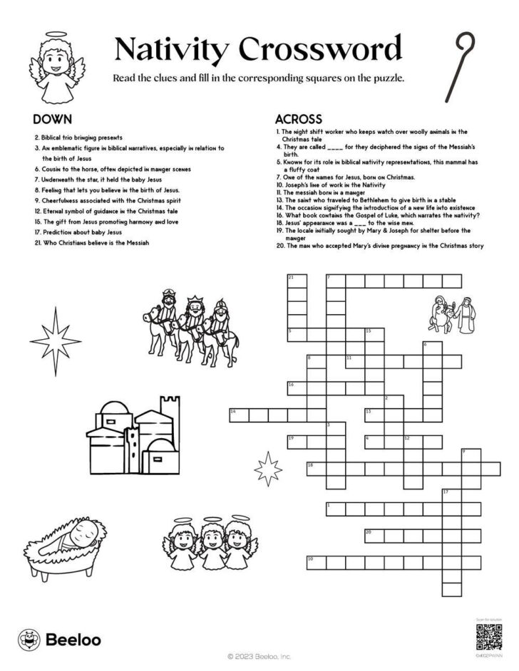 Christian Christmas Crossword Puzzle Printable Christian Christmas Crossword Puzzle Printable