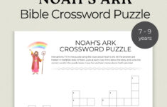 Noah'S Ark Activity For Youth,Bible Crossword Puzzle,Bible Study pertaining to Prize in a Christmas Story Crossword Clue