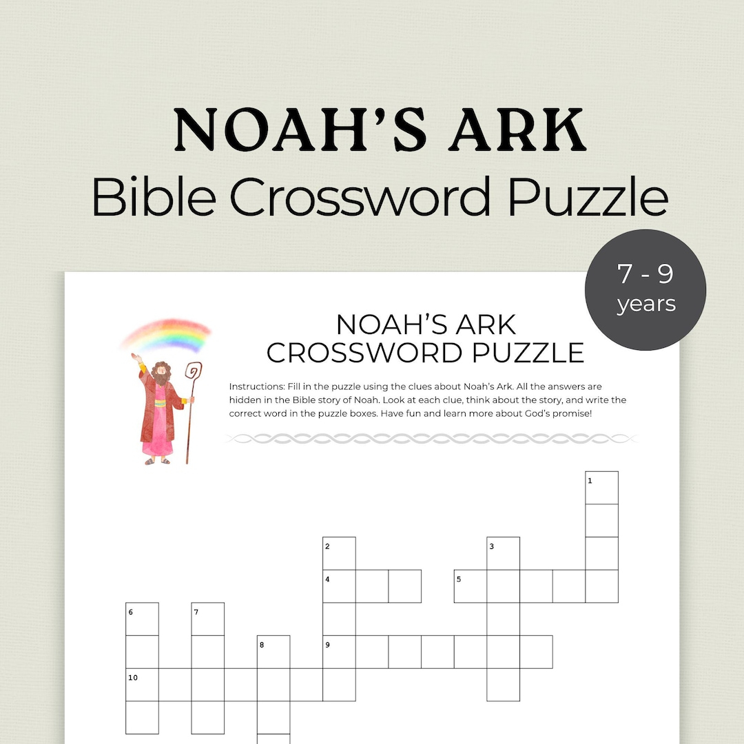 Noah&amp;#039;S Ark Activity For Youth,Bible Crossword Puzzle,Bible Study pertaining to Prize in a Christmas Story Crossword Clue