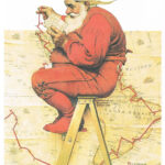 Norman Rockwell Print "Santa Claus Plans His Trip" Christmas With Regard To Santa&#039;s Route On Christmas Eve Nyt Crossword