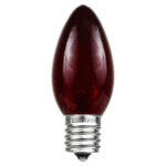 Novelty Lights 25 Pack C7 Outdoor Christmas Replacement Bulbs, Red Intended For Type Of Bulb In Christmas Lights Crossword