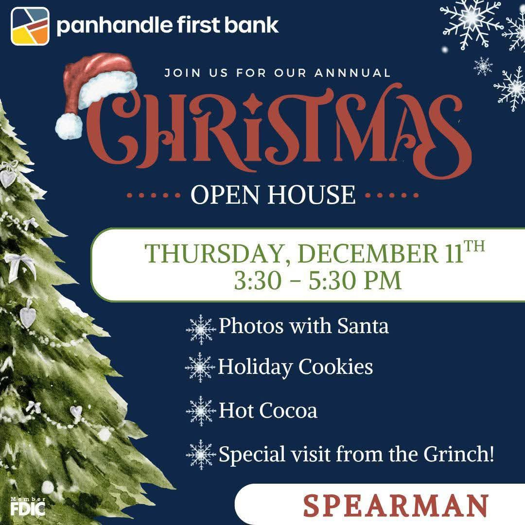 Panhandle First Bank Christmas Open House December 11 regarding Christmas Eve Visitor Crossword Clue