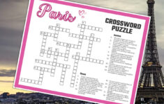 Paris Crossword Puzzle Printable Game, Fun Travel Theme Birthday Activity,  Love France City, French Gathering Word Game Pdf, Parisian Party inside Christmas in Paris Crossword Clue