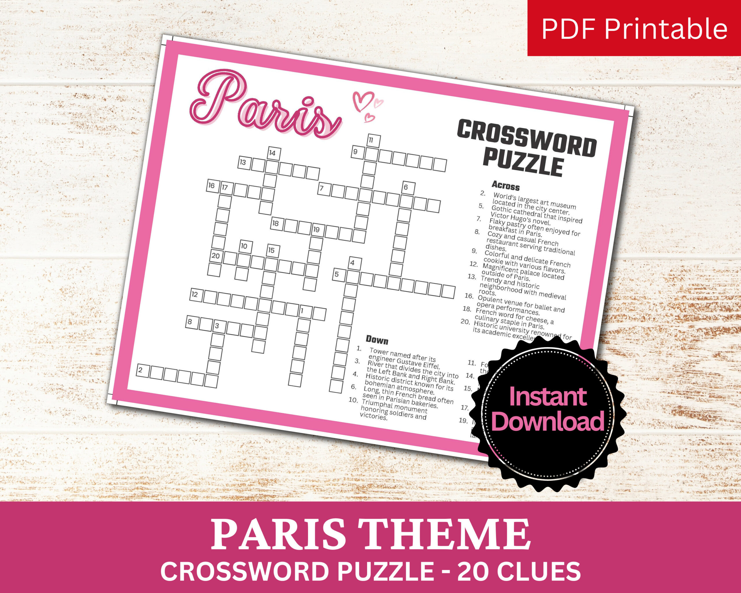 paris crossword puzzle printable game fun travel theme birthday in christmas in paris crossword scaled Paris Crossword Puzzle Printable Game, Fun Travel Theme Birthday in Christmas in Paris Crossword