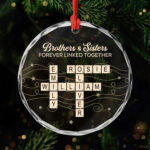 Personalised Glass Crossword Christmas Ornament For Brothers Throughout Christmas Tree Decorations Crossword