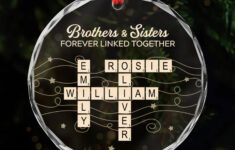 Personalised Glass Crossword Christmas Ornament For Brothers with Christmas Eve Decoration Crossword