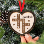 Personalized Crossword Ornament, Custom Grandkids Ornament With Regard To Christmas Tree Decoration Crossword Clue 6 Letters
