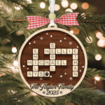 Personalized Family Crossword Christmas Ornament 2025, Custom Name With Shiny Christmas Decoration Crossword Clue