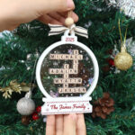 Personalized Family Name Scrabble Christmas Ornament: Acrylic For Edible Christmas Ornament Crossword