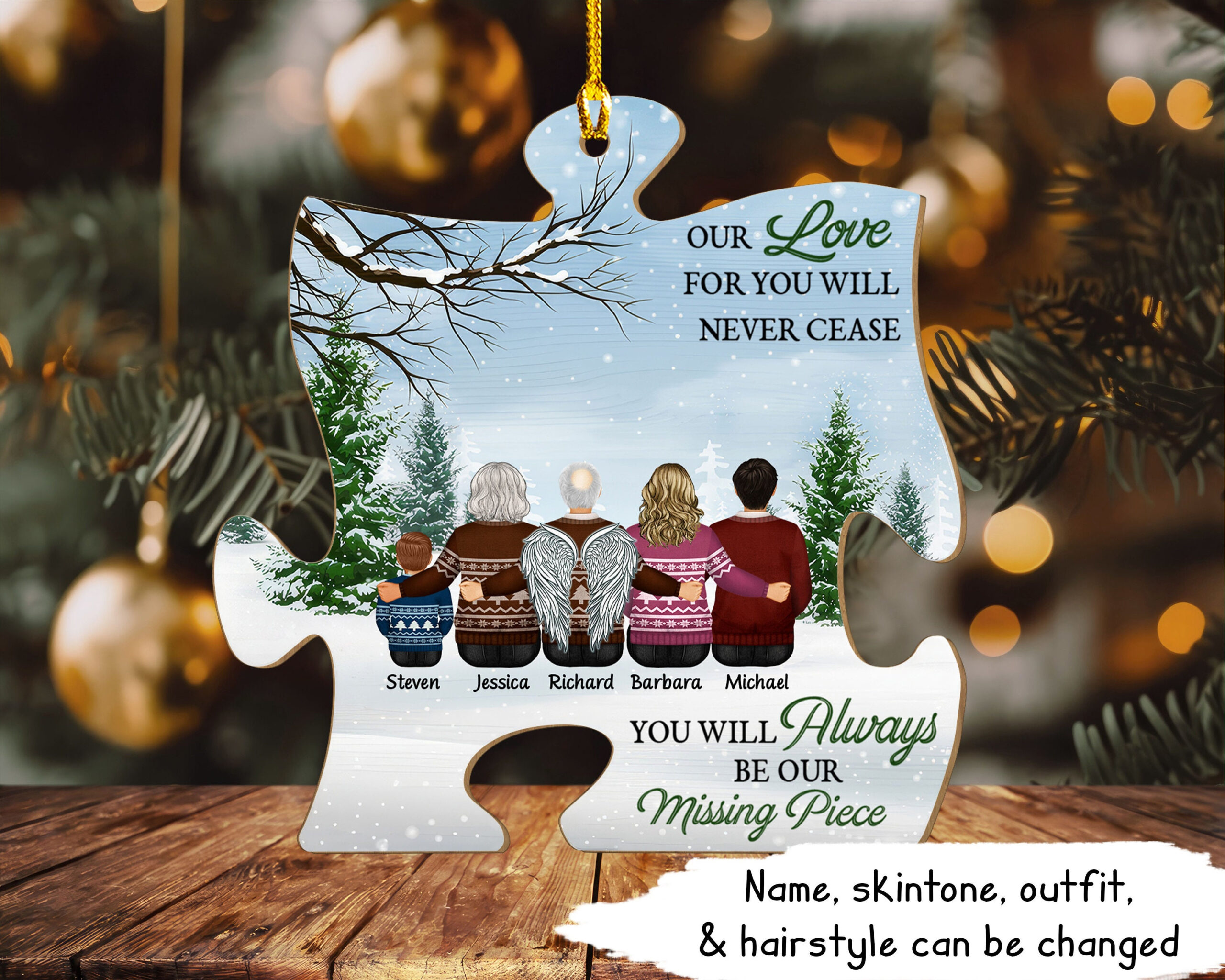 Personalized Wooden Puzzle Ornament - Etsy pertaining to Carved Figurine Popular Around Christmas Crossword