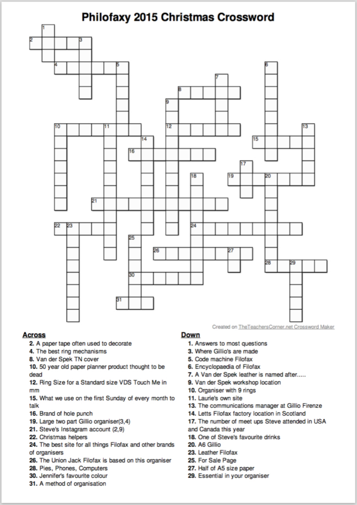 Christmas Is Here Crossword Puzzle Answer Key