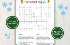 Printable Christmas Crossword Puzzle For Kids And Adults, Fun in Christmas Crossword Printable For Kids