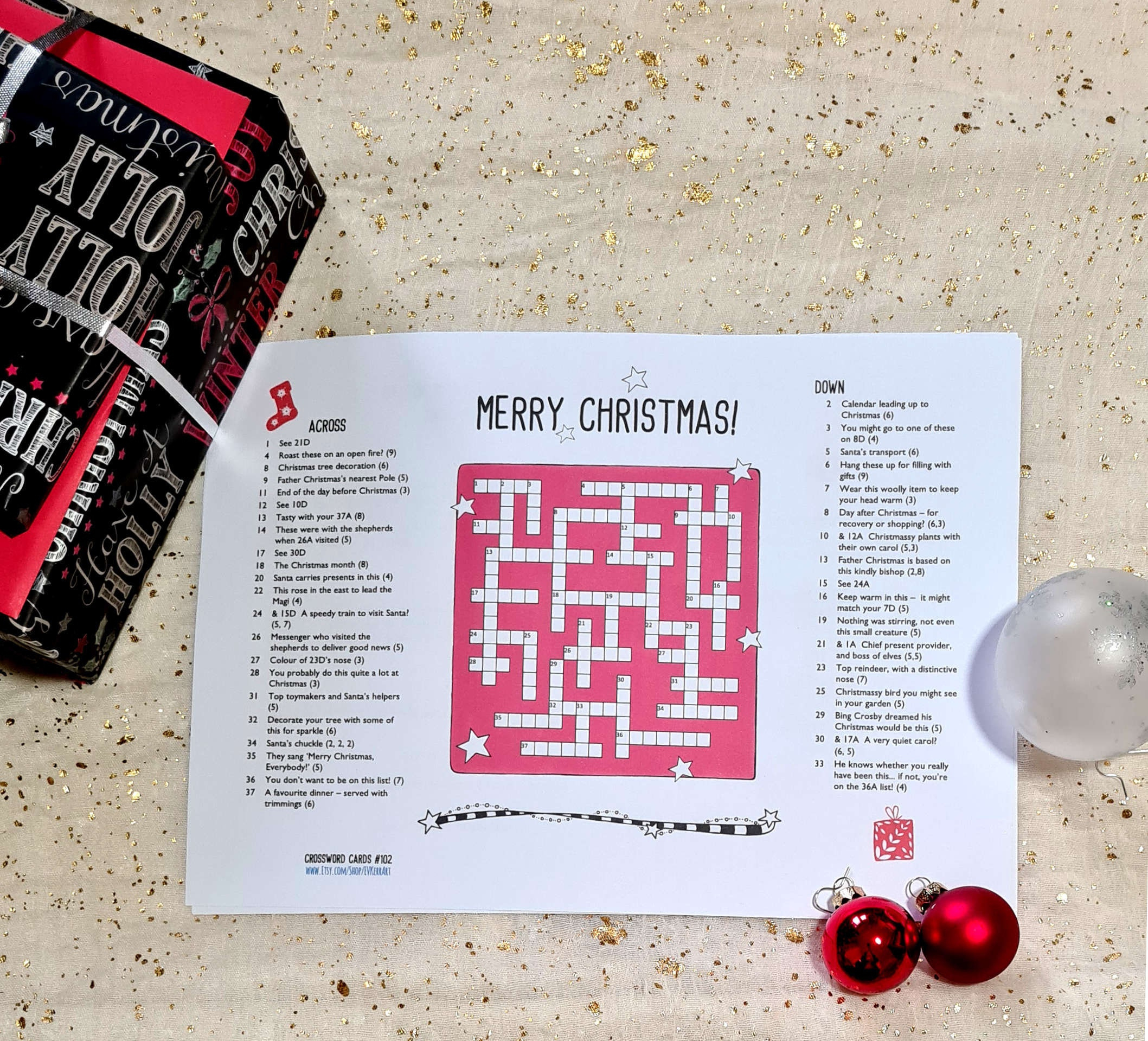 Printable Christmas Crossword Puzzle: Holiday Brain Teaser (Pdf intended for Christmas Toymaker Crossword Clue