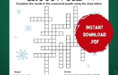 Printable Christmas Crossword Puzzle With Answer Key (Digital throughout Christmas Crossword Answer Sheet