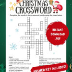Printable Christmas Crossword Puzzle With Answer Key (Digital With Regard To Christmas Material Crossword Clue