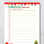 Printable Christmas Wish List For Kids (Digital Download)   Etsy Regarding Like A Christmas Wish List That Just Says Toys Crossword