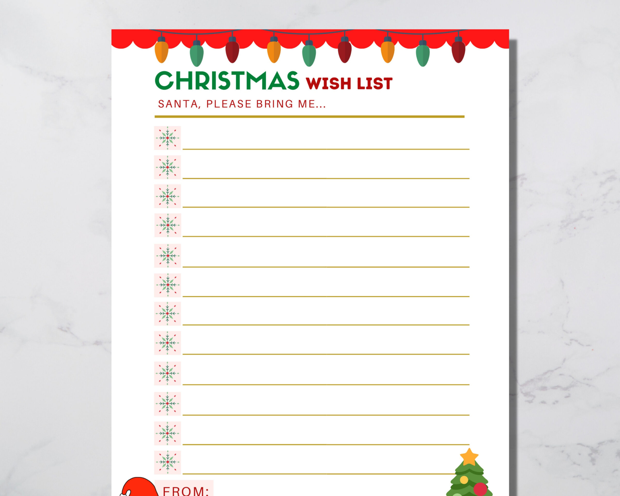 Printable Christmas Wish List For Kids (Digital Download) - Etsy regarding Like A Christmas Wish List That Just Says Toys Crossword