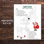 Santa Claus Crossword Puzzle: Christmas Party Game (Digital With Regard To Father Christmas Crossword Clue