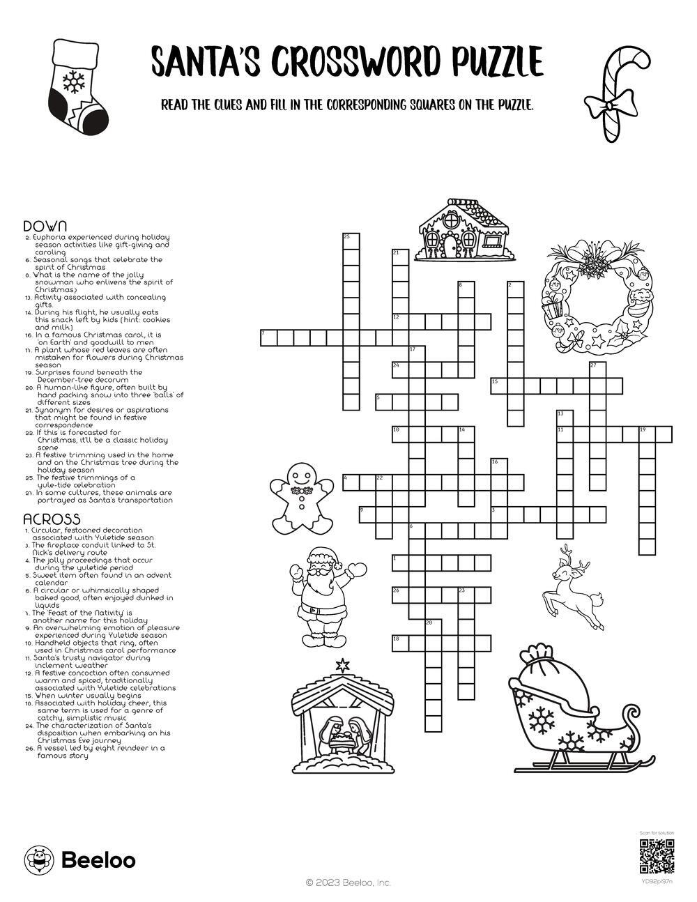 santas crossword puzzle beeloo printable crafts and activities throughout plant in many christmas song crossword Santa'S Crossword Puzzle • Beeloo Printable Crafts And Activities throughout Plant In Many Christmas Song Crossword