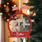 Scrabble Personalized Christmas Ornament, Friend Crossword With Christmas Tree Trim Crossword