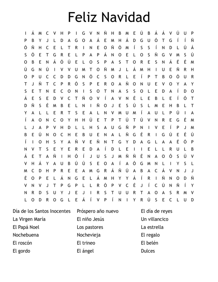 Christmas Crossword in Spanish Christmas Crossword in Spanish