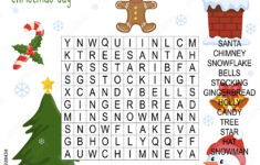 Stock-Vektorgrafik „Easy Word Search Crossword Puzzle 'Christmas inside Christmas Crossword For Kids