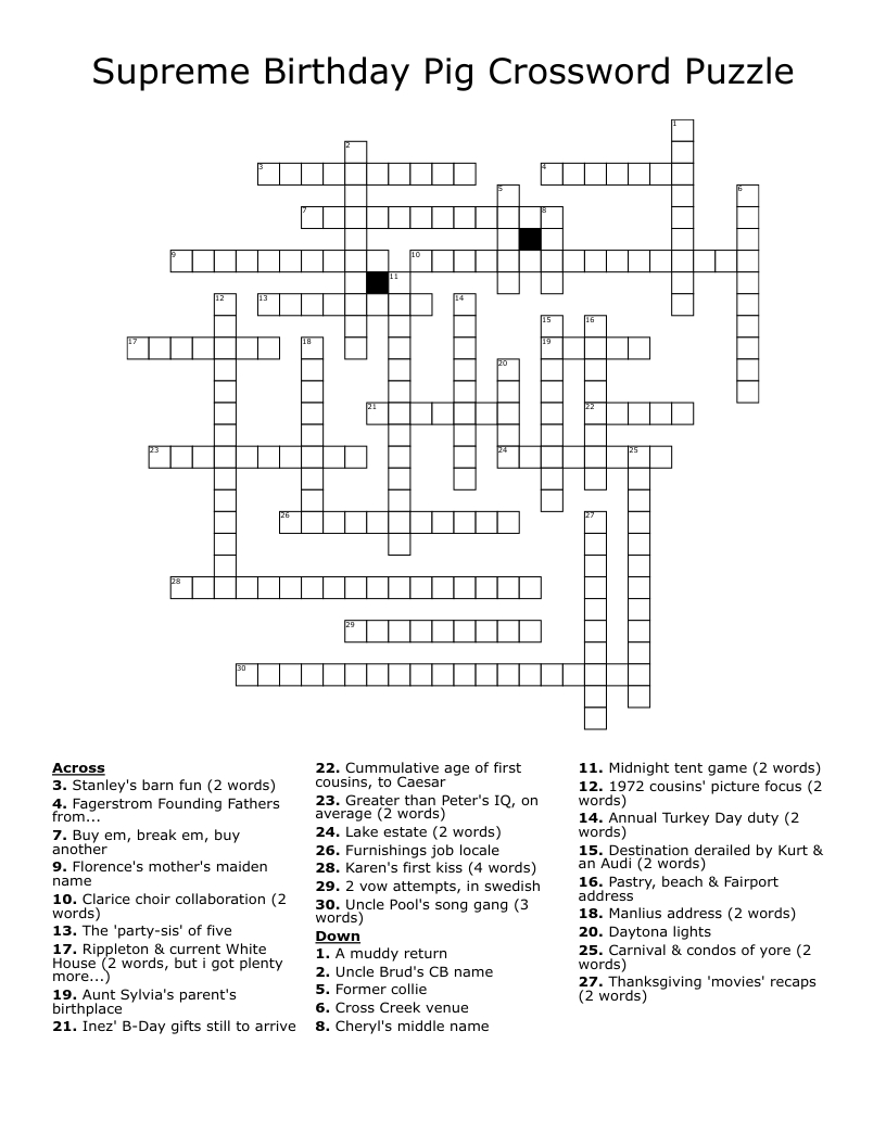 supreme birthday pig crossword puzzle wordmint with regard to christmas light locale crossword Supreme Birthday Pig Crossword Puzzle - Wordmint with regard to Christmas Light Locale Crossword