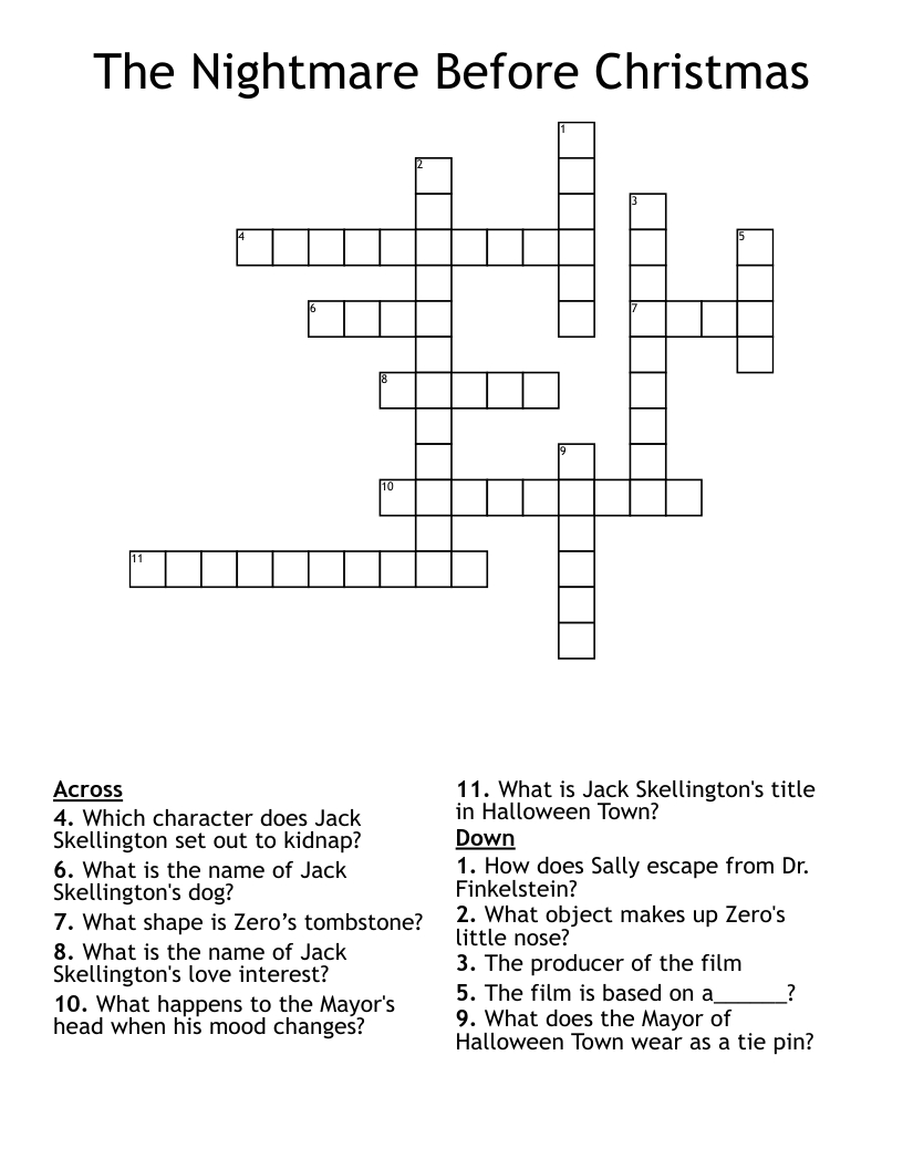 the nightmare before christmas crossword wordmint in nightmare before christmas crossword The Nightmare Before Christmas Crossword - Wordmint in Nightmare Before Christmas Crossword