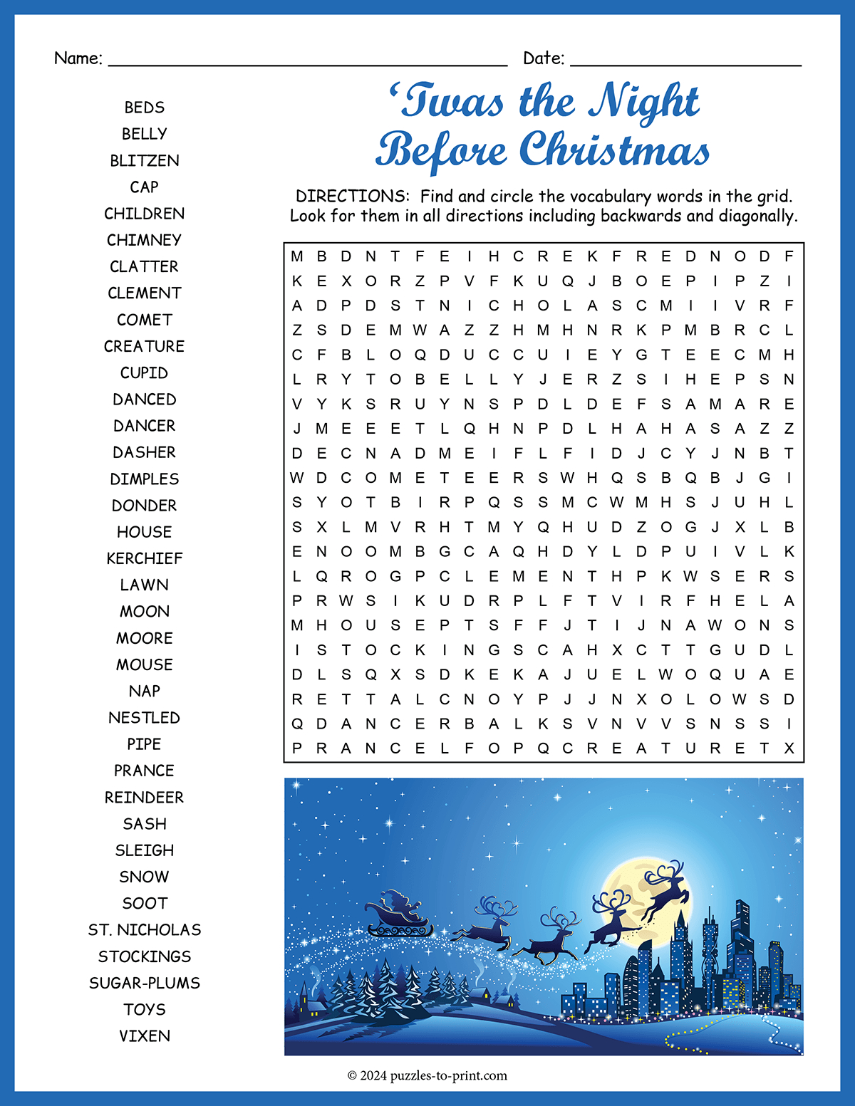 twas the night before christmas word search pertaining to twas the night before christmas crossword Twas The Night Before Christmas Word Search pertaining to Twas the Night Before Christmas Crossword