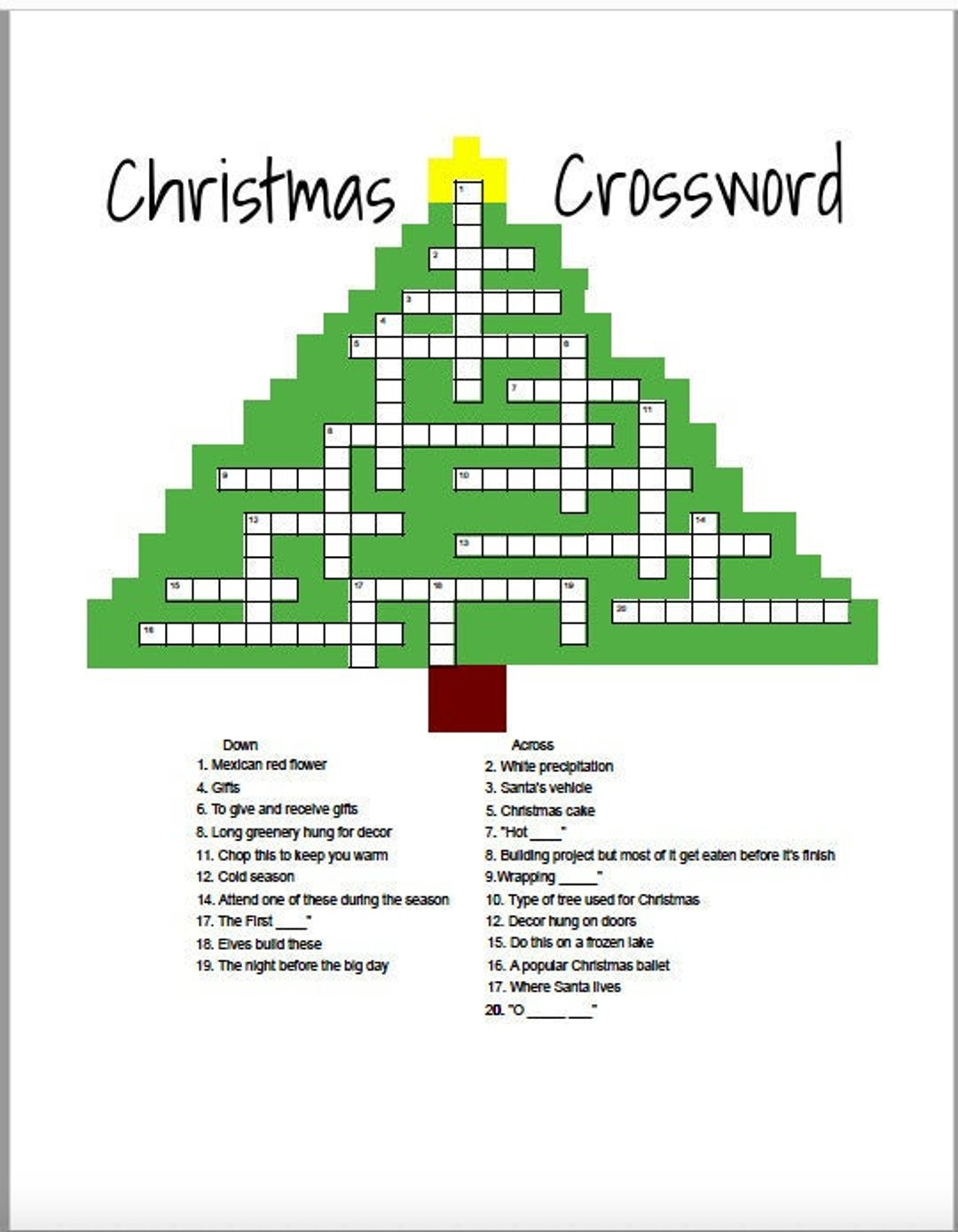 weihnachten kreuzwortratsel etsy de regarding christmas greenery crossword clue Weihnachten Kreuzworträtsel - Etsy.de regarding Christmas Greenery Crossword Clue