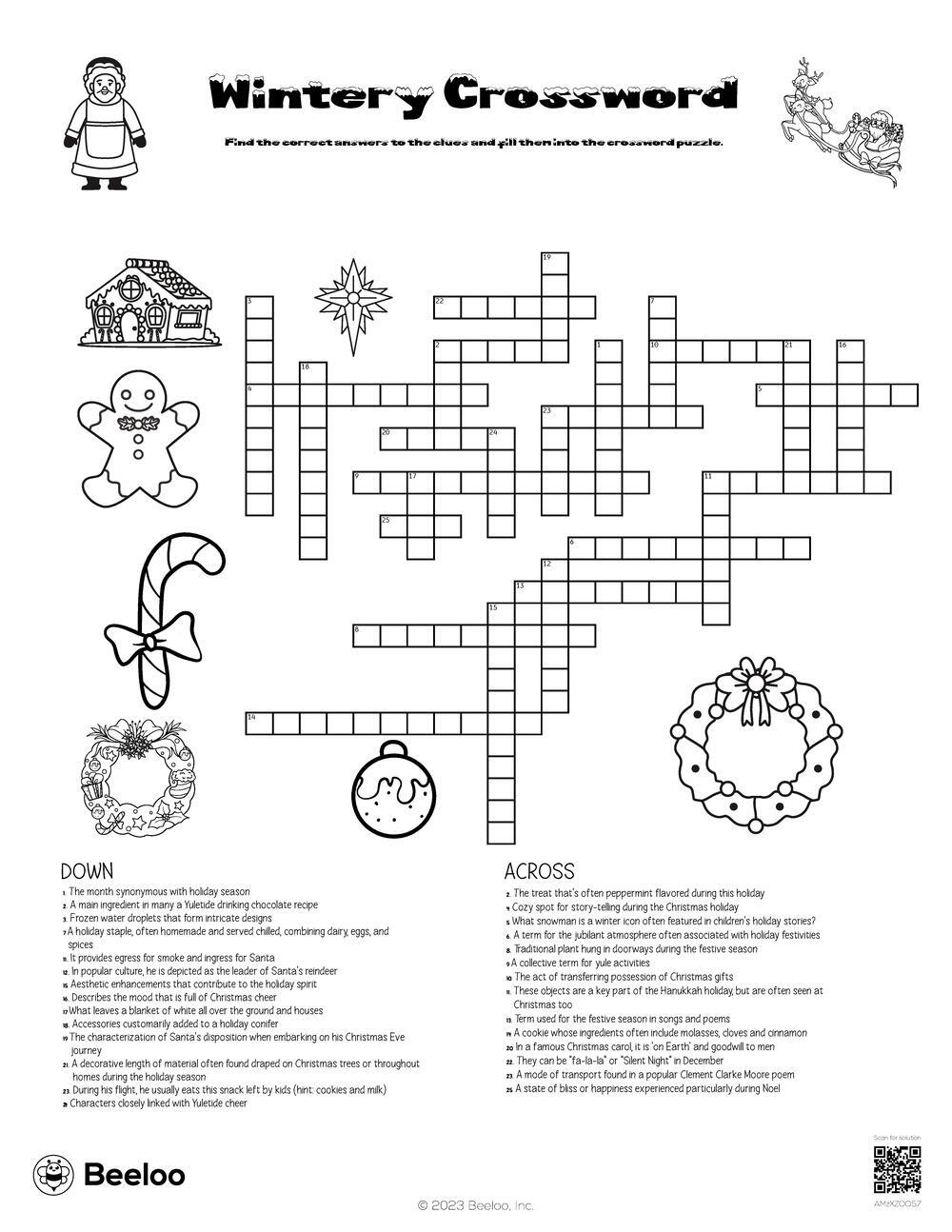 wintery crossword beeloo printable crafts and activities for kids pertaining to christmas conifer crossword clue Wintery Crossword • Beeloo Printable Crafts And Activities For Kids pertaining to Christmas Conifer Crossword Clue