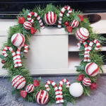 Woman Crafts Candy Cane Christmas Wreath Using 30P Hoop   Wowing Within Christmas Wreath Material Daily Crossword