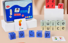 Wooden Crossword Puzzle Blocks Game Word Spelling Cubes Toys Word for Christmas Tide For Life&#039;s Building Blocks Crossword Clue